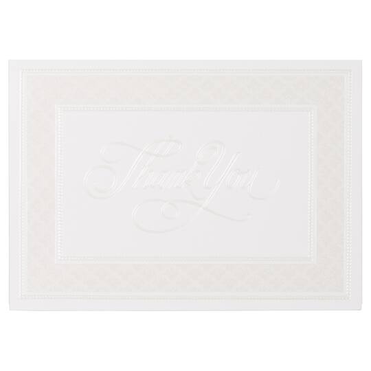JAM Paper Pearl Border Thank You Cards & Kraft Envelopes, 25ct.
